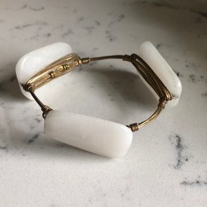 White Stone Gold Bourbon and Bowties Bracelet